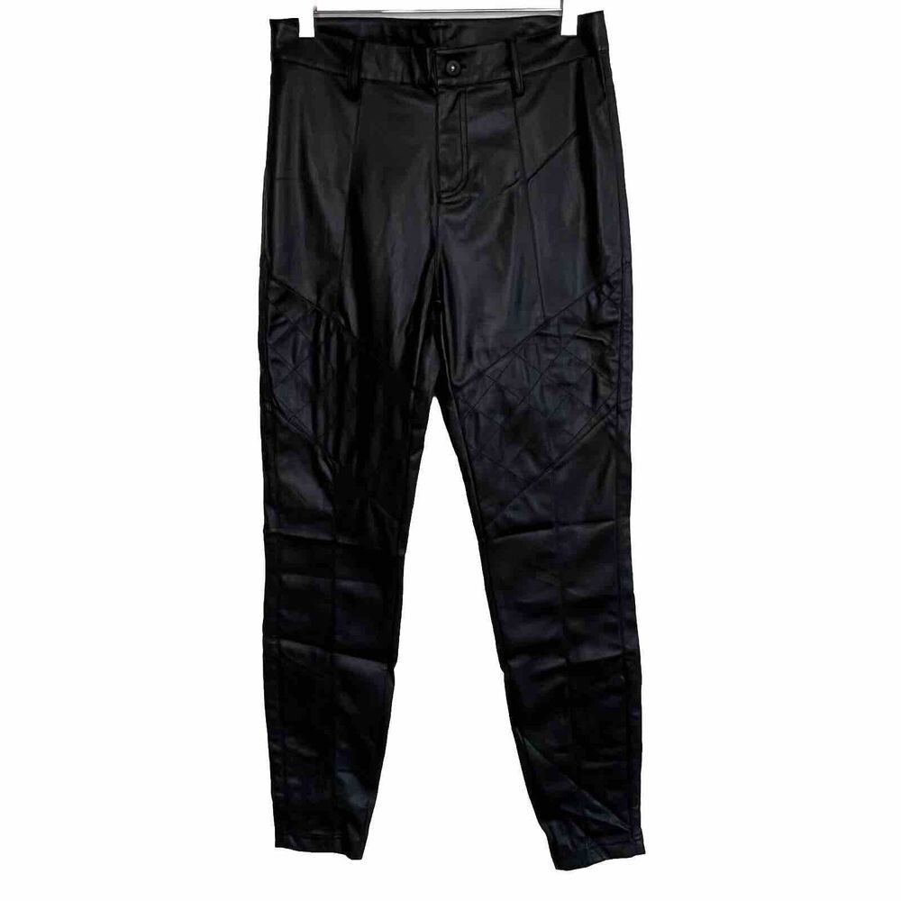 Alp N Rock Women’s Sloan Quilted pant Faux Vegan Leather Ski Black XS New ab22